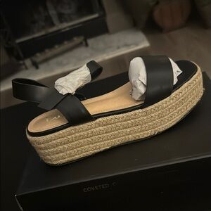 Lulus Corsa Black Espadrille Flatform Sandals Size 7.5 BRAND NEW IN BOX‼️